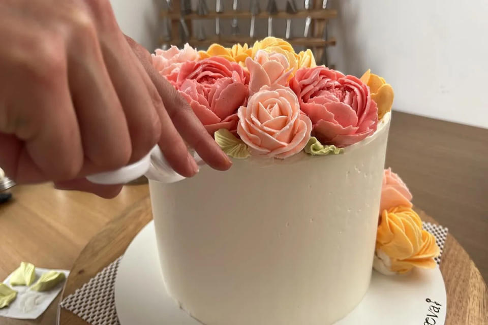 Flores hechas con buttercream italiano