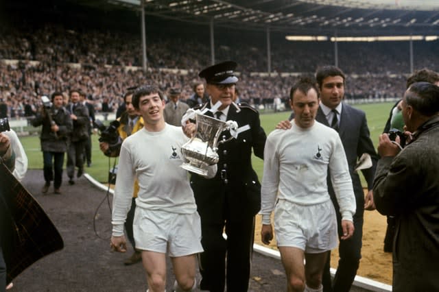 Jimmy Greaves, right, was a part of two FA Cup-winning Tottenham teams