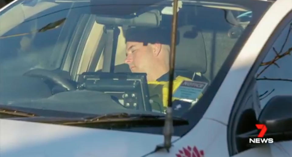 A Sydney mobile speed camera operator has been caught asleep at the wheel. Source: 7 News