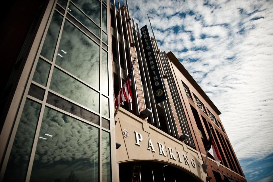 The Franklin Street Parking Deck opened in April 2012, adding 214 parking spaces to downtown.