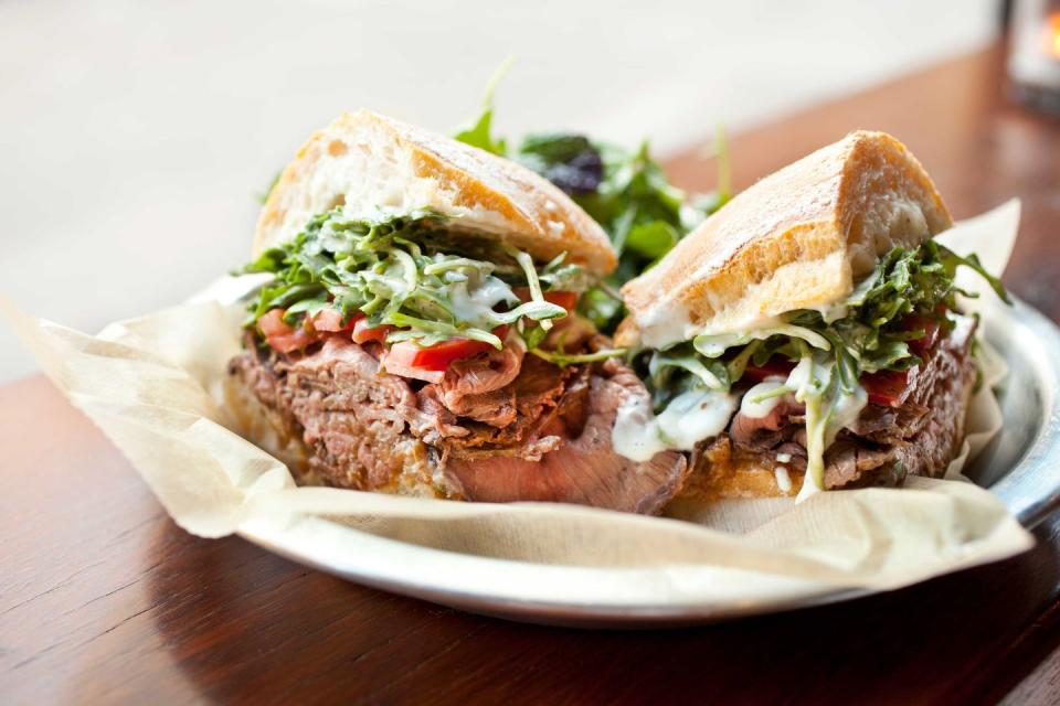 <p><strong>Roast Beef Sandwich</strong></p><p>New Hampshire is home to some of the best roast beef. Local delis (try <a href="https://bentleysroastbeef.com/" rel="nofollow noopener" target="_blank" data-ylk="slk:Bentley’s Roast Beef;elm:context_link;itc:0;sec:content-canvas" class="link ">Bentley’s Roast Beef</a>) specialize in not just any generic roast beef, but the rare, thinly sliced meat. It’s popular although it’s tough competition is pizza and seafood as well. </p>