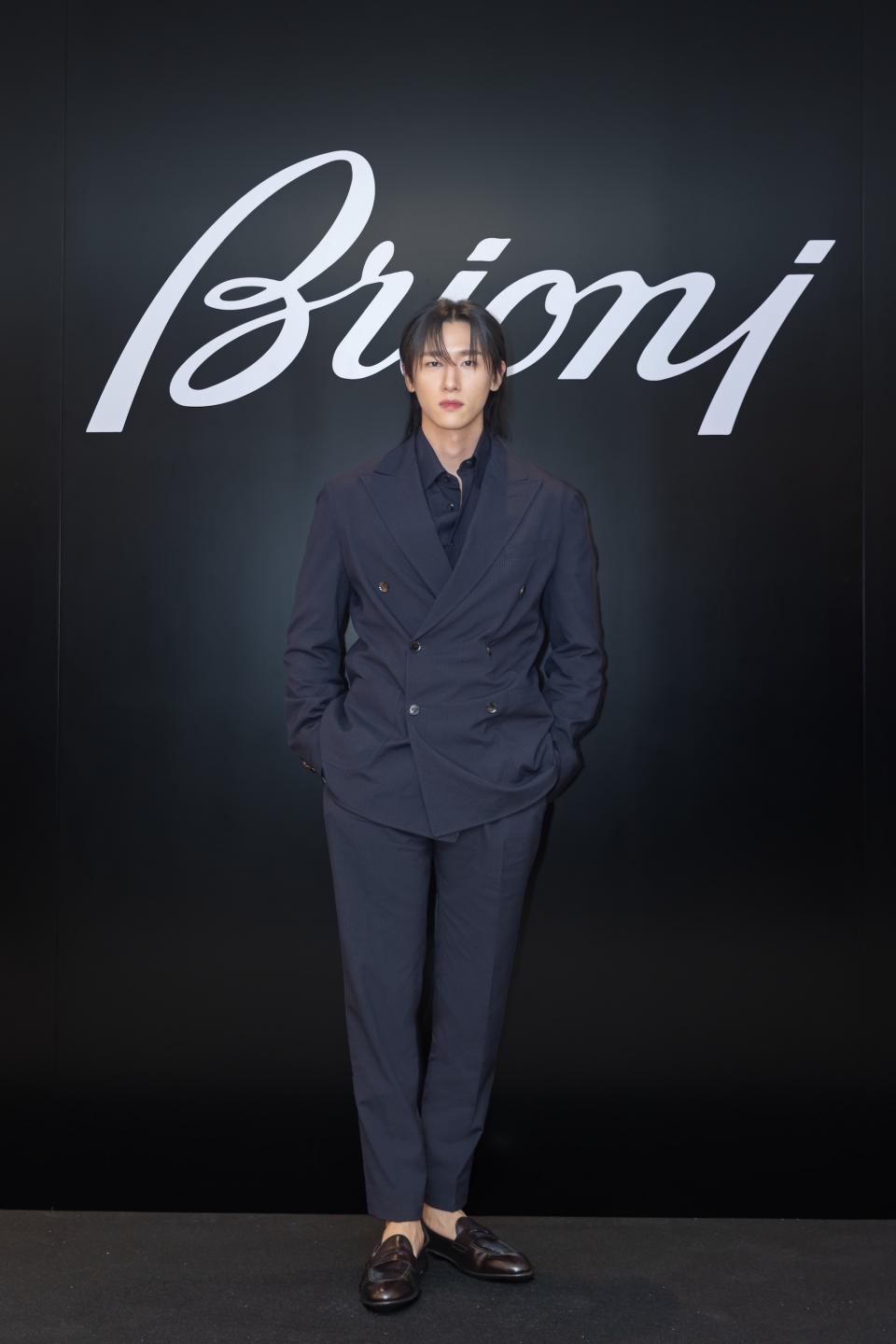 I.M at the reopening of the Brioni boutique in Seoul. 