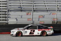 Brad Keselowski (2) drives during a NASCAR Cup Series auto race at Bristol Motor Speedway Sunday, May 31, 2020, in Bristol, Tenn. Keselowski won the race. (AP Photo/Mark Humphrey)