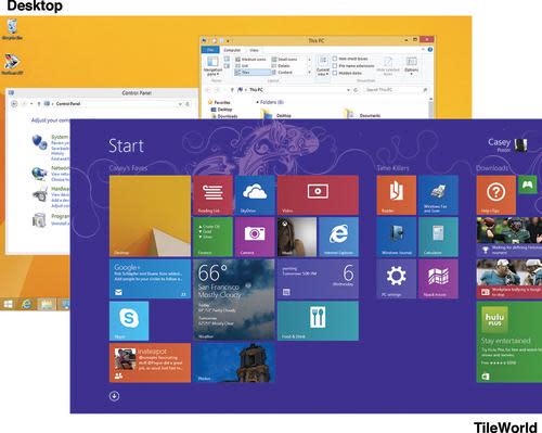 Windows 8 desktop and Start screen