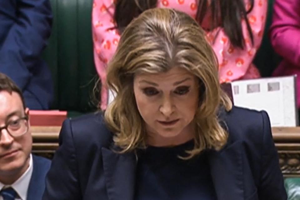 Leader of the House of Commons Penny Mordaunt answering the Urgent Questions session on behalf of Liz Truss (PRU/AFP via Getty Images)