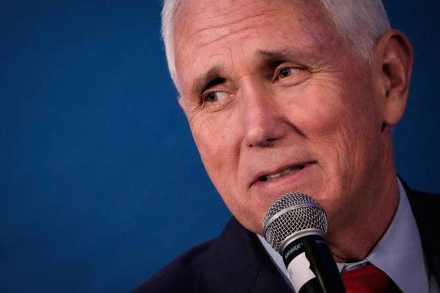 Former Vice President Mike Pence Addresses Federalist Society Event In Washington, D.C. - Credit: Drew Angerer/Getty Images