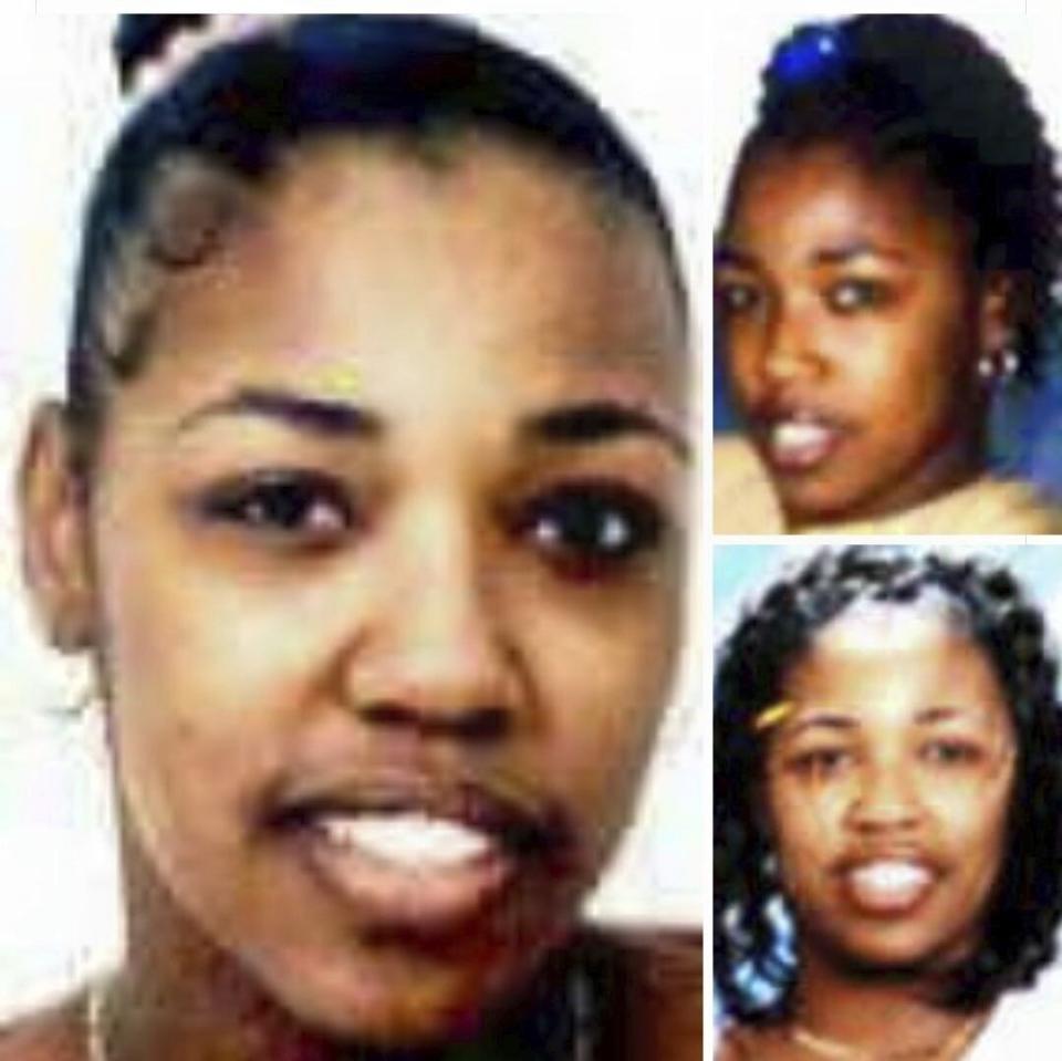 This undated photo provided by Aurora Police Department shows photos of Tyesha Bell. Authorities say human remains found last year in a wooded area of Chicago’s western suburbs have been identified as Bell, an Aurora mother reported missing in 2003. Aurora Police said Tuesday, March 16, 2021, that Illinois State Police’s crime lab identified Tyesha Bell’s remains through DNA analysis. (Aurora Police Department/Chicago Tribune via AP)
