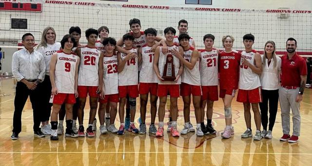 The Cardinal Gibbons boys&#x002019; volleyball team won a district title.