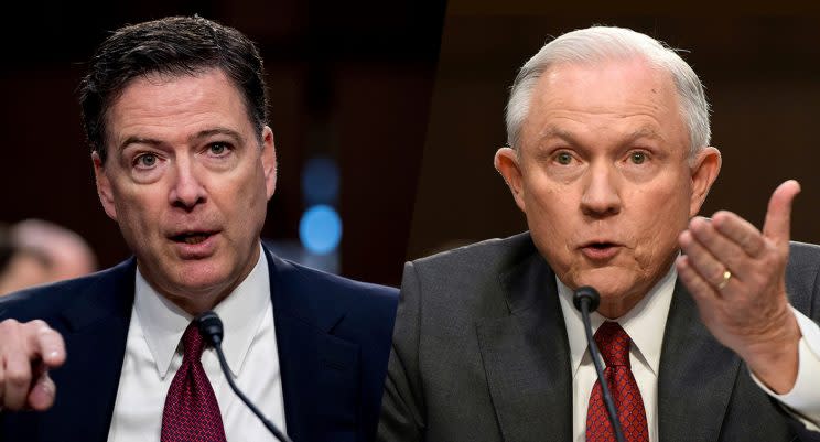 James Comey and Jeff Sessions