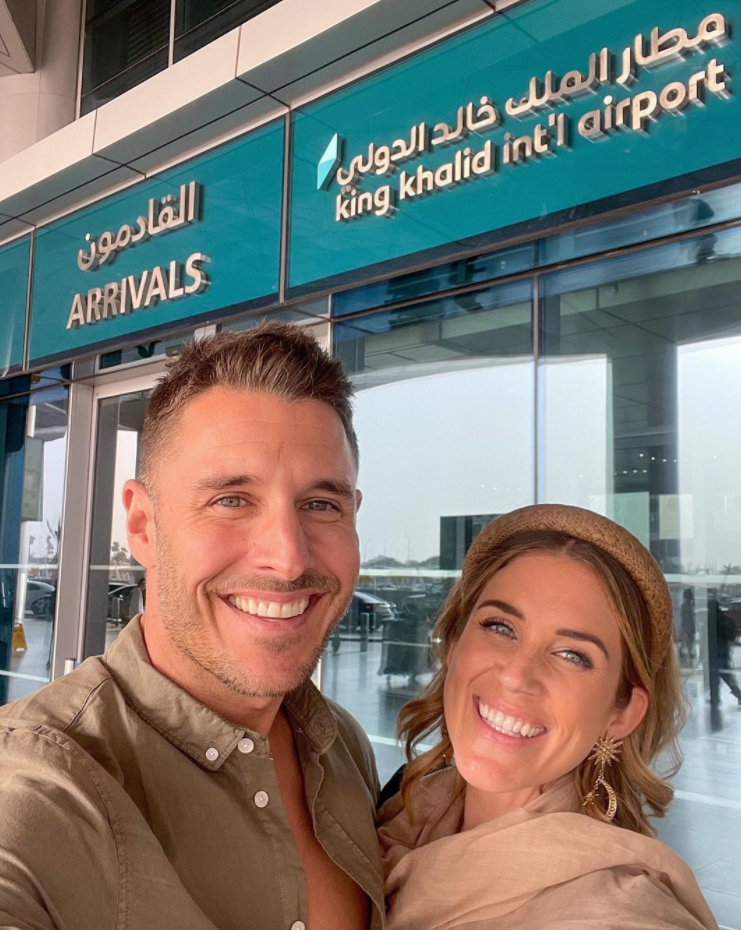lee Elliot and georgia love at airport in saudi