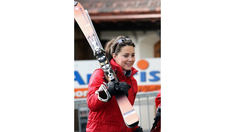 Kate Middleton on skiing holiday with Prince William in Klosters, 2005