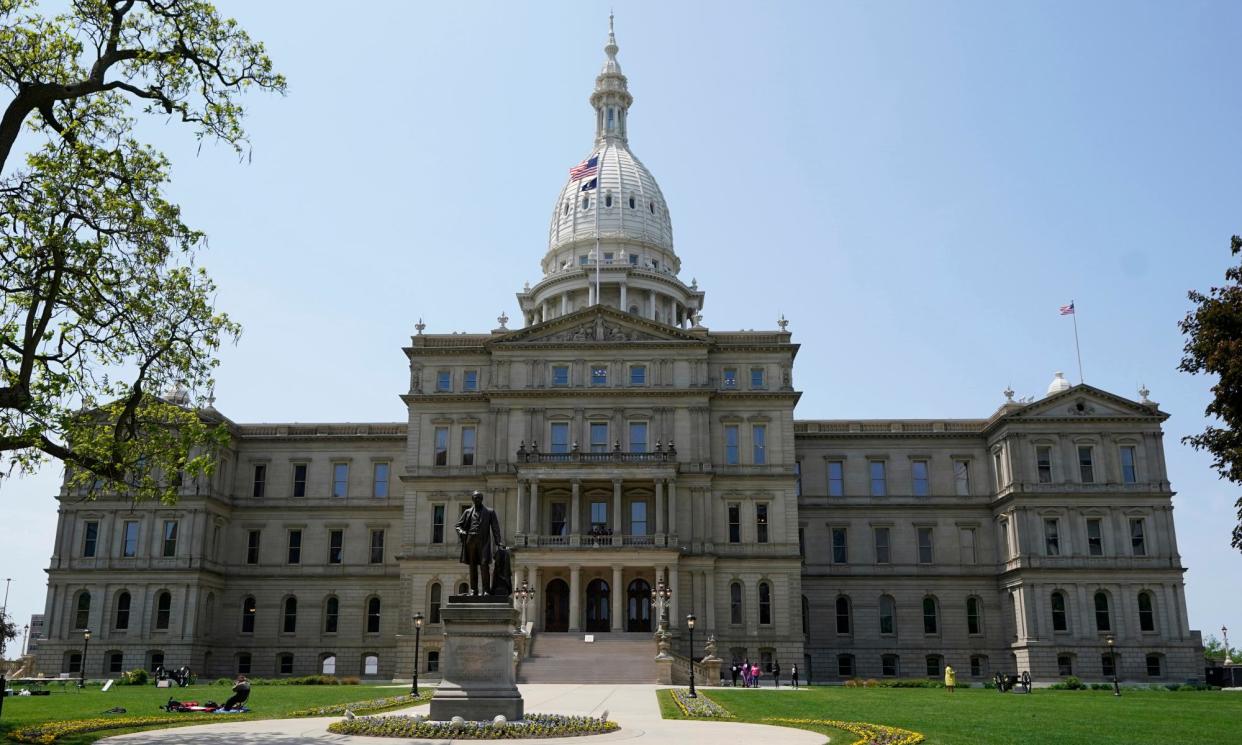 <span>The Michigan state capitol in Lansing. Democrats had lost control of the house of representatives after two lawmakers resigned last November.</span><span>Photograph: Carlos Osorio/AP</span>