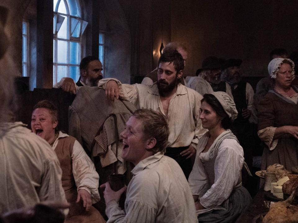 Turgoose and his co-stars in BBC Two masterpiece ‘The Gallows Pole’, which tells the story of 18th-century Yorkshire villagers who launch a coin-forging operation to combat their poverty (BBC/Element Pictures (GP) Limited/Objective Feedback LLC/Dean Rogers)