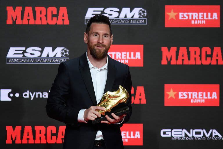 Lionel Messi ganó seis veces la Bota de Oro, la última de ellas en la temporada 2018-19