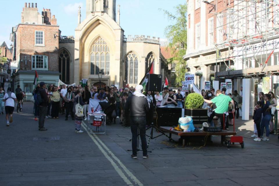 York Press: Dozens of protesters gathered in St Helen's Square, York