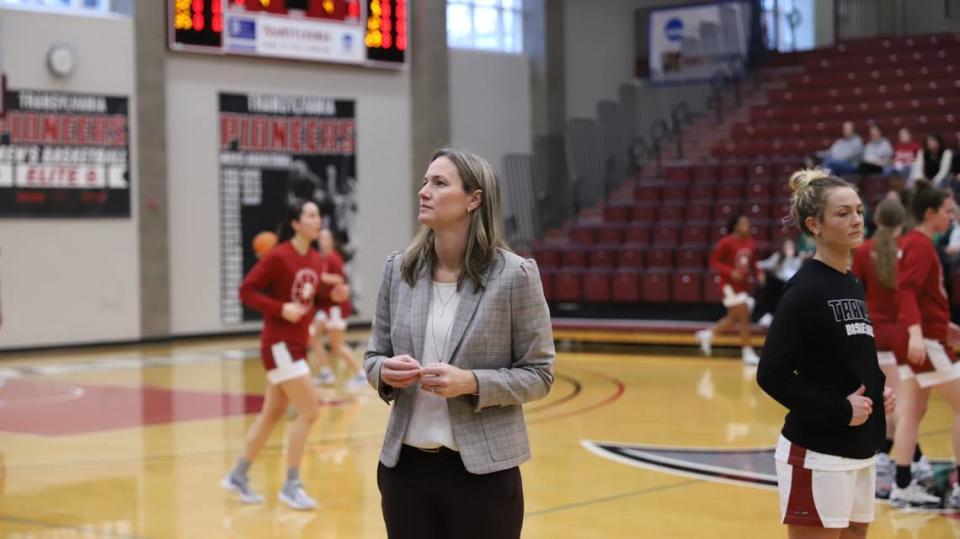 Transylvania head coach Juli Fulks is nearing 400 career coaching wins.