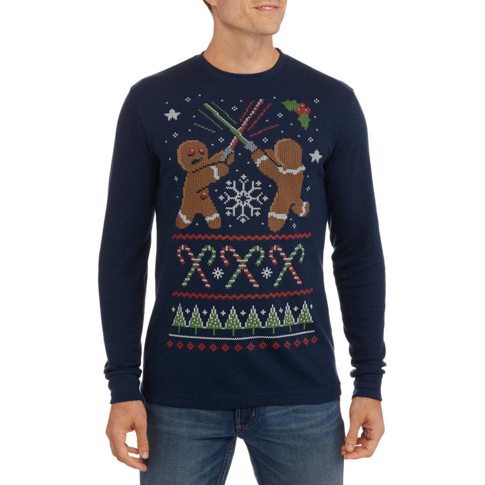 If nothing says Christmas like <a href="https://www.walmart.com/ip/Gingerbread-Light-Saber-Duel-Big-Men-s-Graphic-Christmas-Thermal-2XL/54229250https://www.walmart.com/ip/Holiday-Time-Women-s-Ugly-Christmas-Sweater-Elf-Santa-Double/960351362" target="_blank">gingerbread men in a lightsaber duel,</a> what does that say about Christmas?