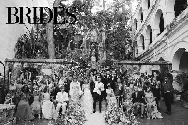 Dos Más En La Mesa/Brides Magazine Caity Lotz and Kyle Schmid on their wedding day