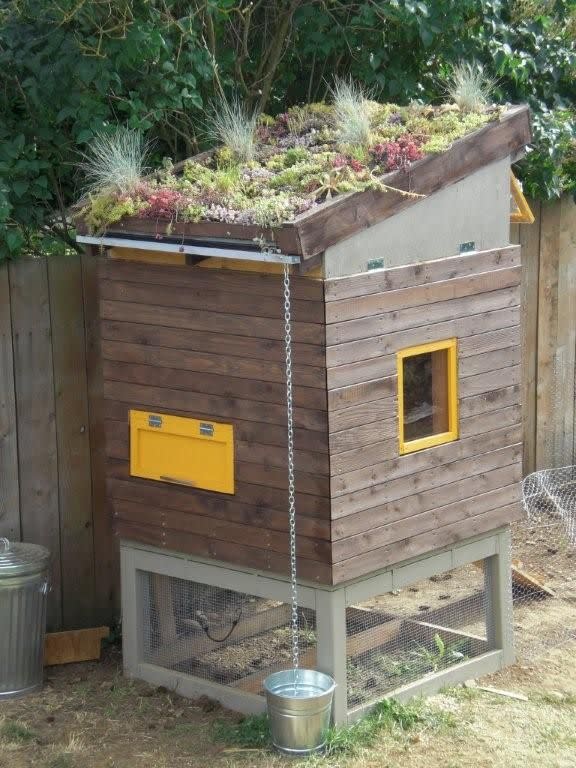 Double-Duty Garden Topped Chicken Coop