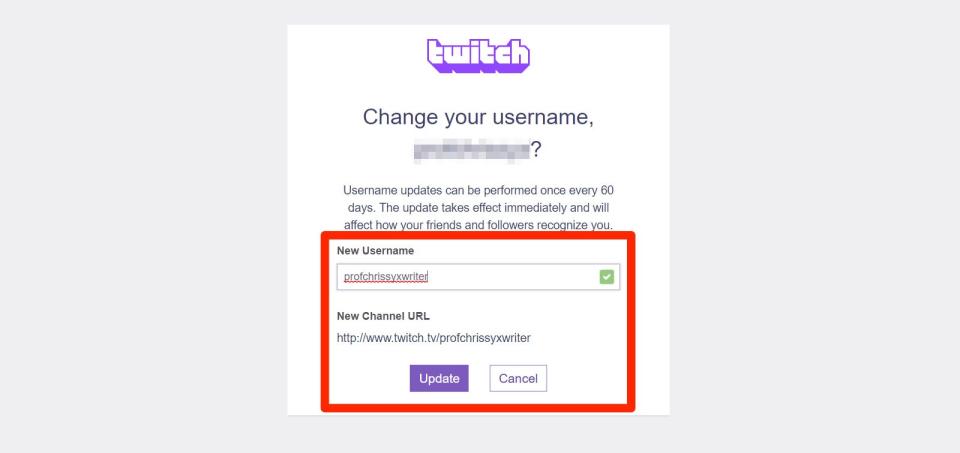 How to change Twitch username   3