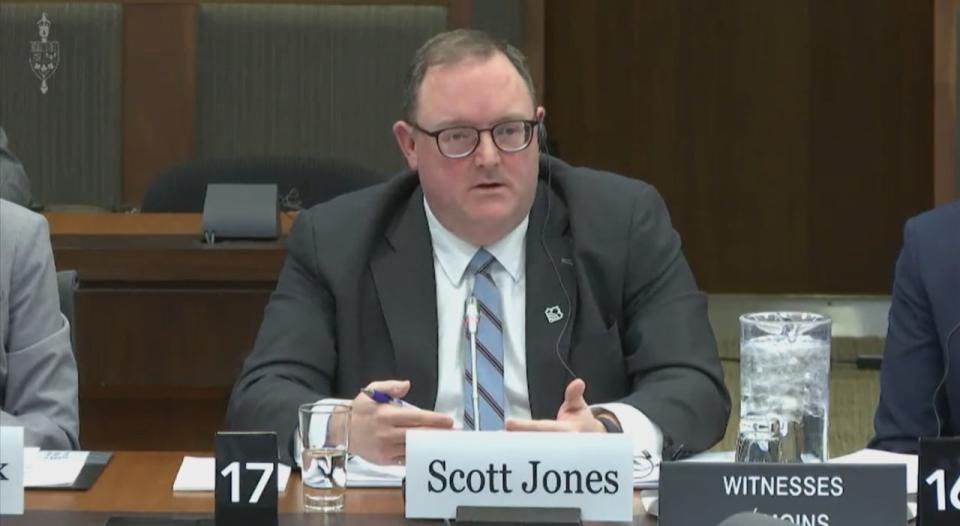 Scott Jones, president of Shared Services Canada, appeared before the standing committeeon access to information, privacy and ethics on Feb. 13, 2024. The parliamentary committee is looking into the use of powerful data extraction tools by many federal departments. 