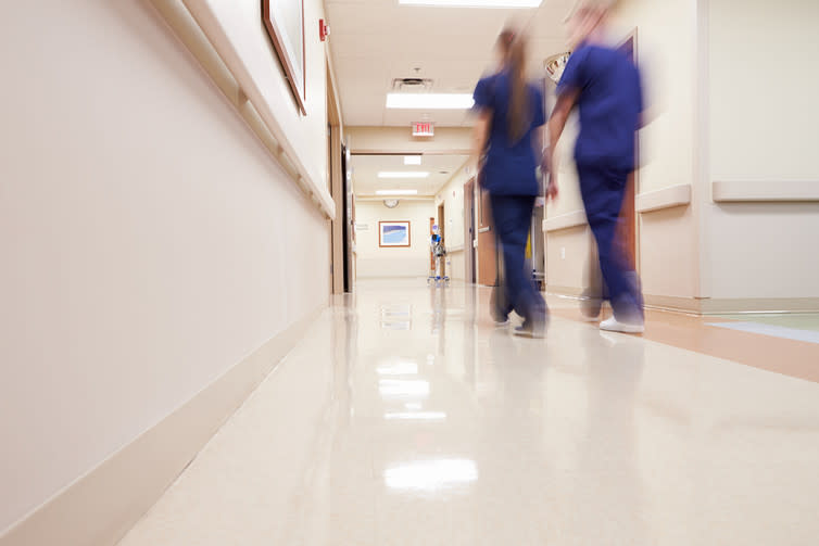 <span class="caption">Nurses report feeling overwhelmed and stressed at work.</span> <span class="attribution"><span class="source">Shutterstock</span></span>