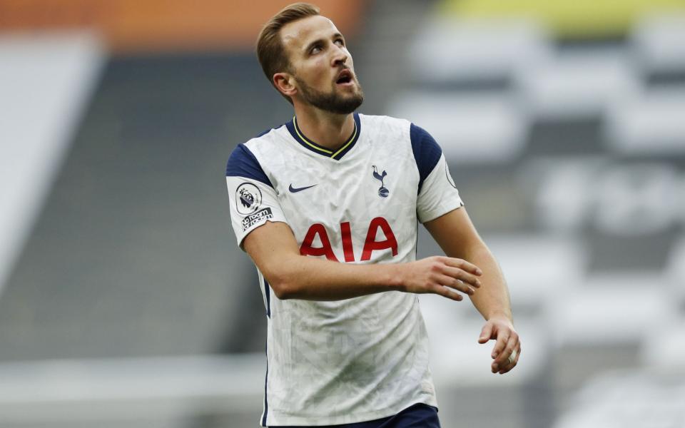 Harry Kane of Tottenham reacts during the English Premier League soccer match between Tottenham Hotspur and Newcastle United in London, Britain, 27 September 2020 - Andrew Boyers/POOL/EPA-EFE/Shutterstock 