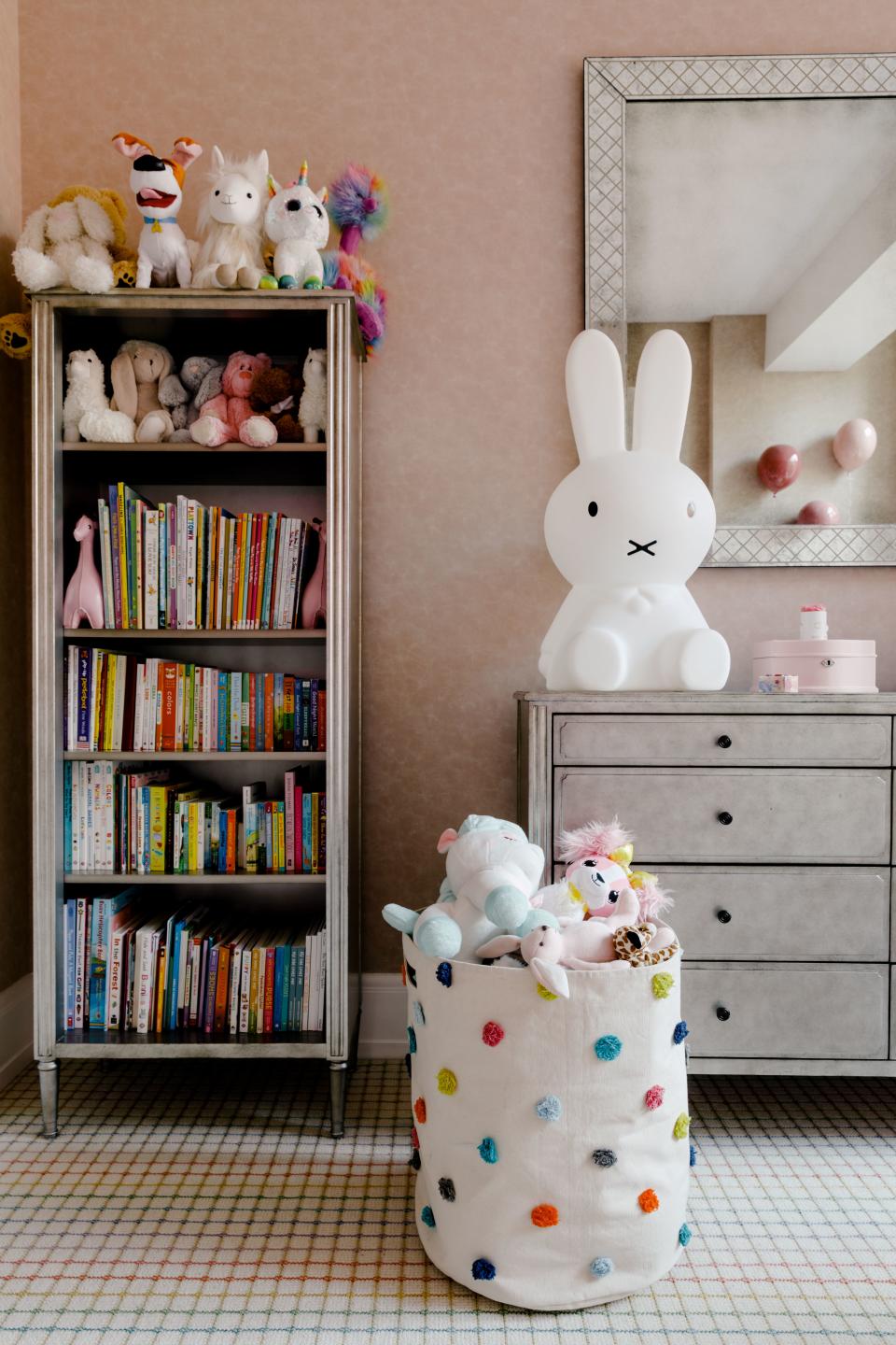 The mirror and dresser in Ruby’s room are both from Restoration Hardware, with a light sculpture from Mr Maria Miffy to add a bit of fun.