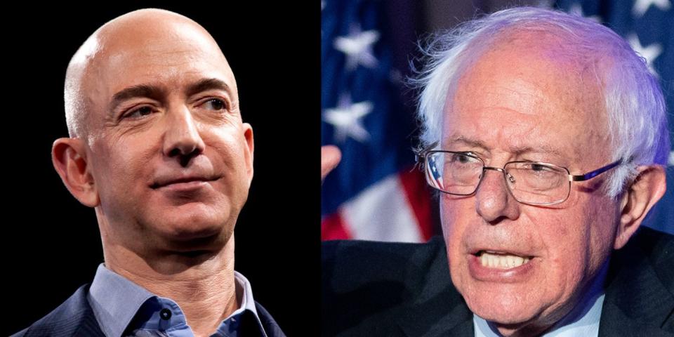 Amazon responds to Sen. Bernie Sanders criticism. (Photo credit: Reuters/Getty)