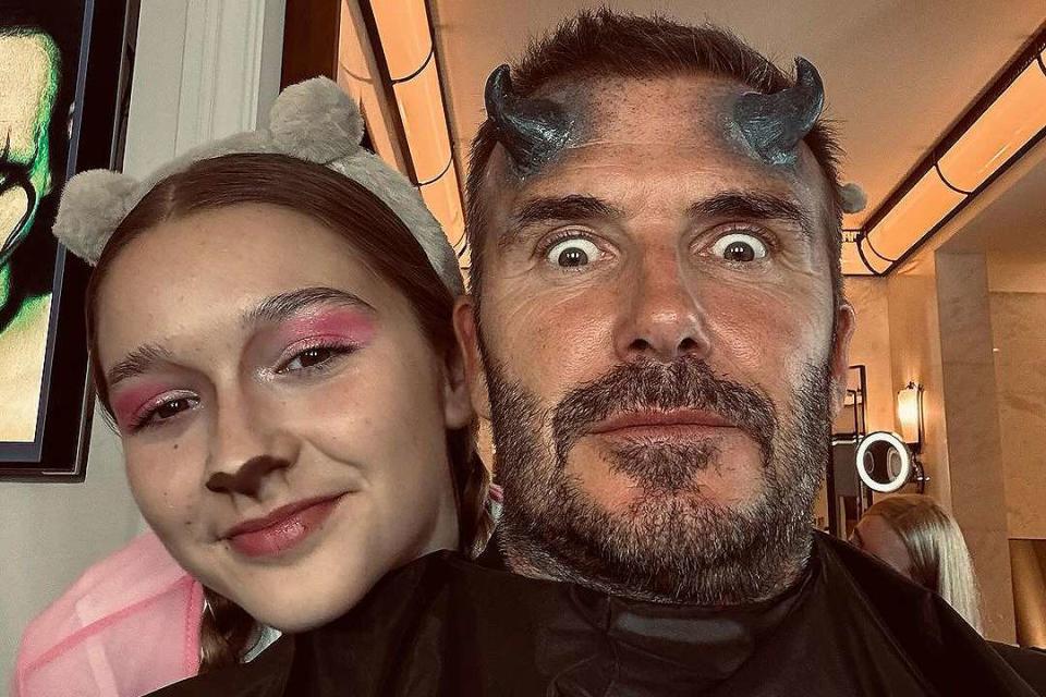 <p>David Beckham/Instagram</p> David Beckham and daughter Harper Seven.