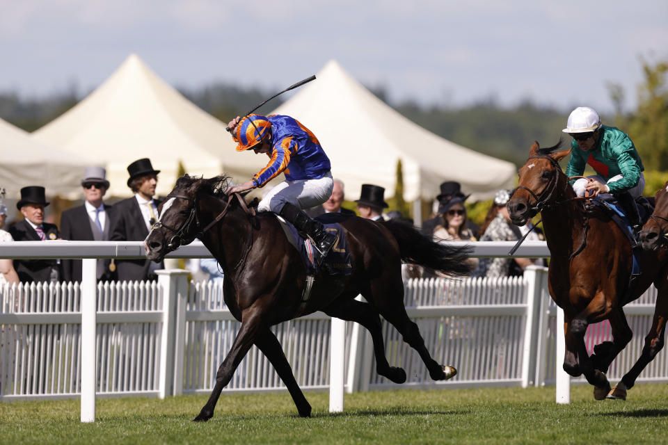 Horse Racing - Royal Ascot 2024 - Ascot Racecourse, Ascot, Britain - June 19, 2024 Auguste Rodin ridden by Auguste Rodin in action before winning the 16:25 Prince Of Wales's Stakes Action Images via Reuters/Andrew Couldridge