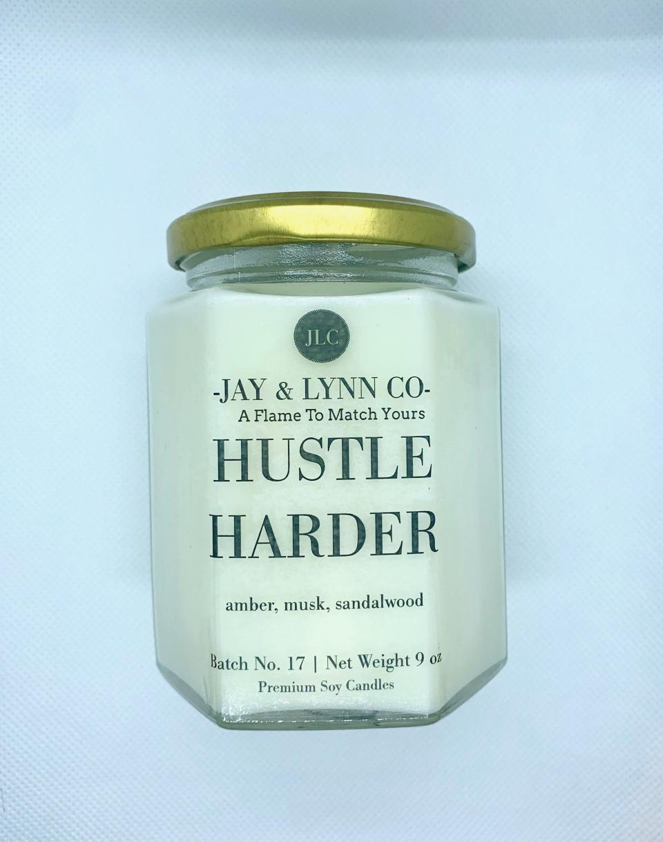 10) Hustle Harder Premium Soy Candle