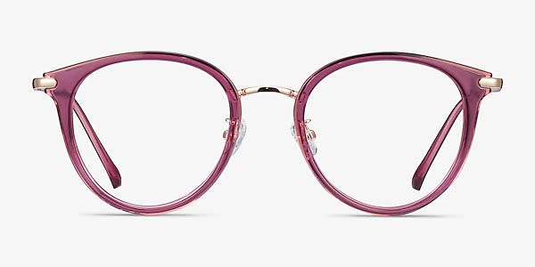 Hollie Round Cassis Eyeglasses. Image via EyeBuyDirect.