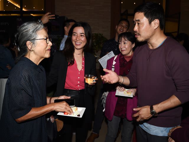 <p>Amanda Edwards/Getty</p> Mutsuko Erskine, Maya Erskine and Randall Park attend Film Independent's Live Read of "When Harry Met Sally" on June 23, 2019 in Beverly Hills, California.