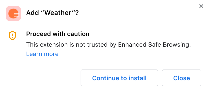 Chrome Enhanced Safe Browsing warning