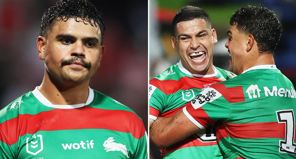 Pictured left to right are Souths NRL stars Latrell Mitchell and Cody Walker.