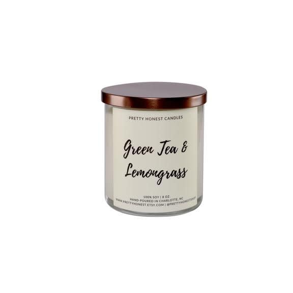 3) Green Tea & Lemongrass Soy Candle