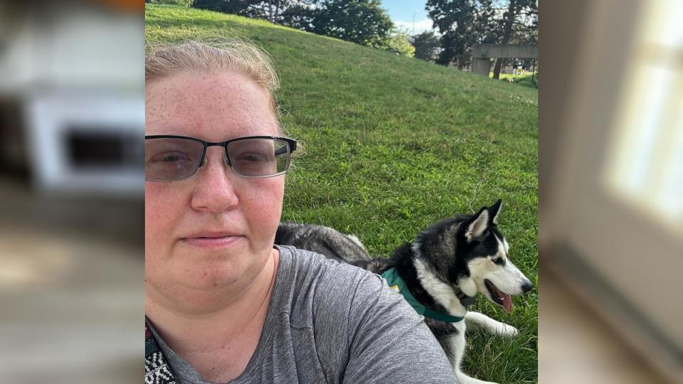 PHOTO: Samantha Griffin with her rescue dog Luna, a Siberian husky, whom she adopted in September 2023. (Samantha Griffin)