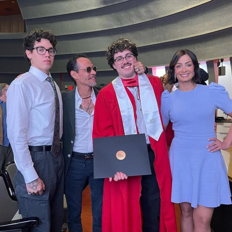 Marc Anthony proud sons photo graduation