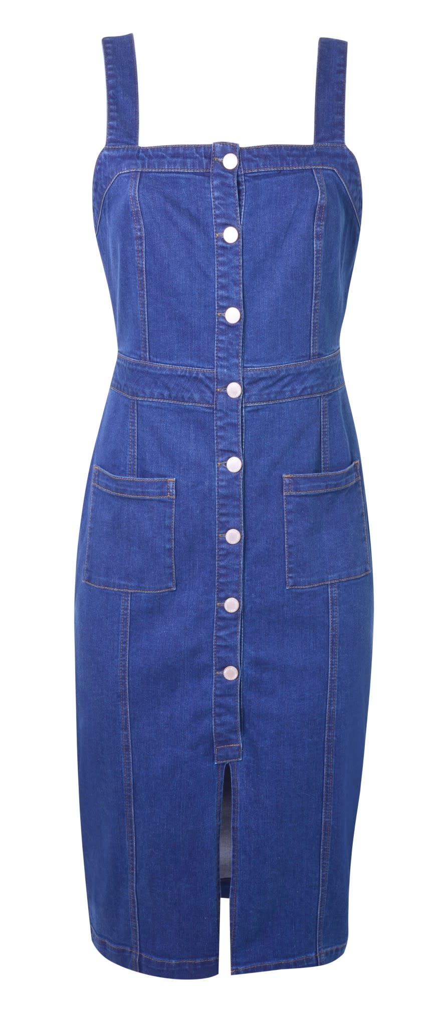 Denim Button Down Midi Dress