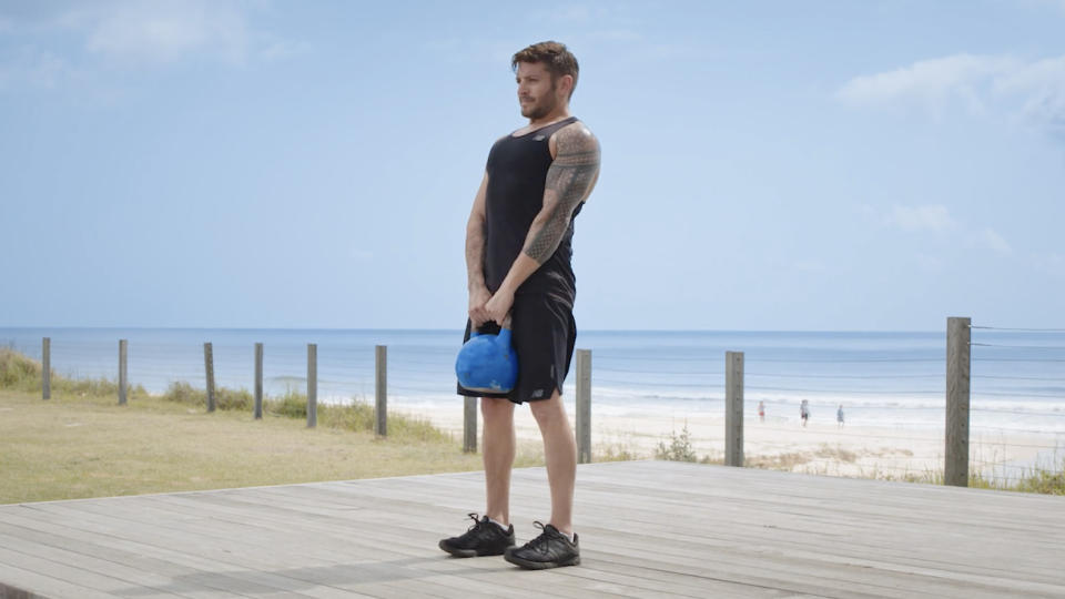 Luke Zocchi performing a Romanian deadlift