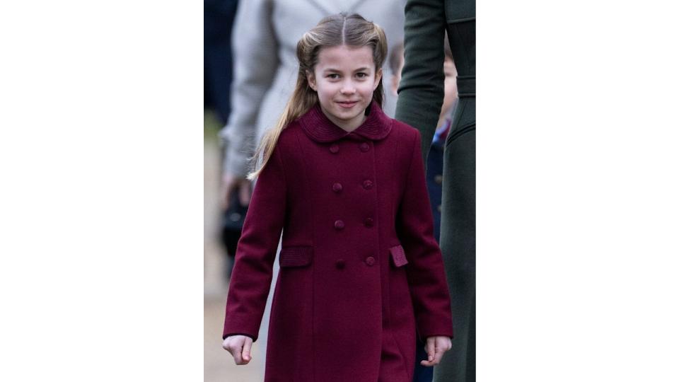 Princess Charlotte in a red coat