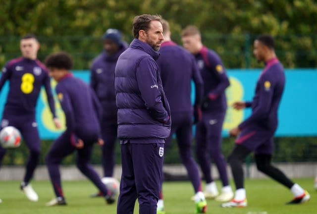 Gareth Southgate at an England training session