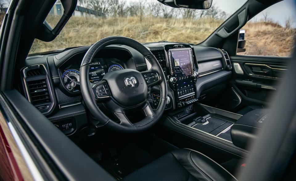 <p>While lesser versions of the Ram's Uconnect touchscreen infotainment system work just fine, we like the optional, 12.0-inch big screen in the dash.</p>