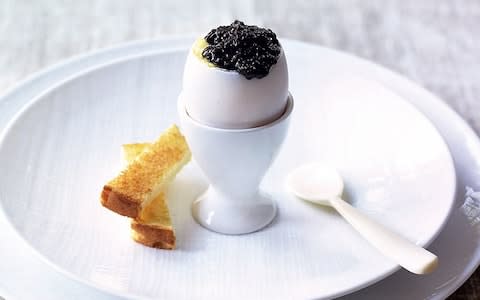 Boiled egg with caviar - Credit: KATE WHITAKER