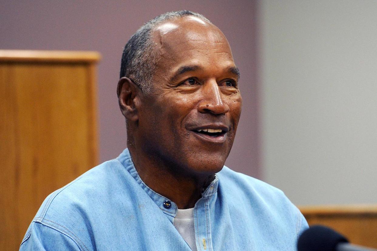 OJ Simpson during his parole hearing on 20 July 2017 in Lovelock, Nevada: Jason Bean-Pool/Getty Images