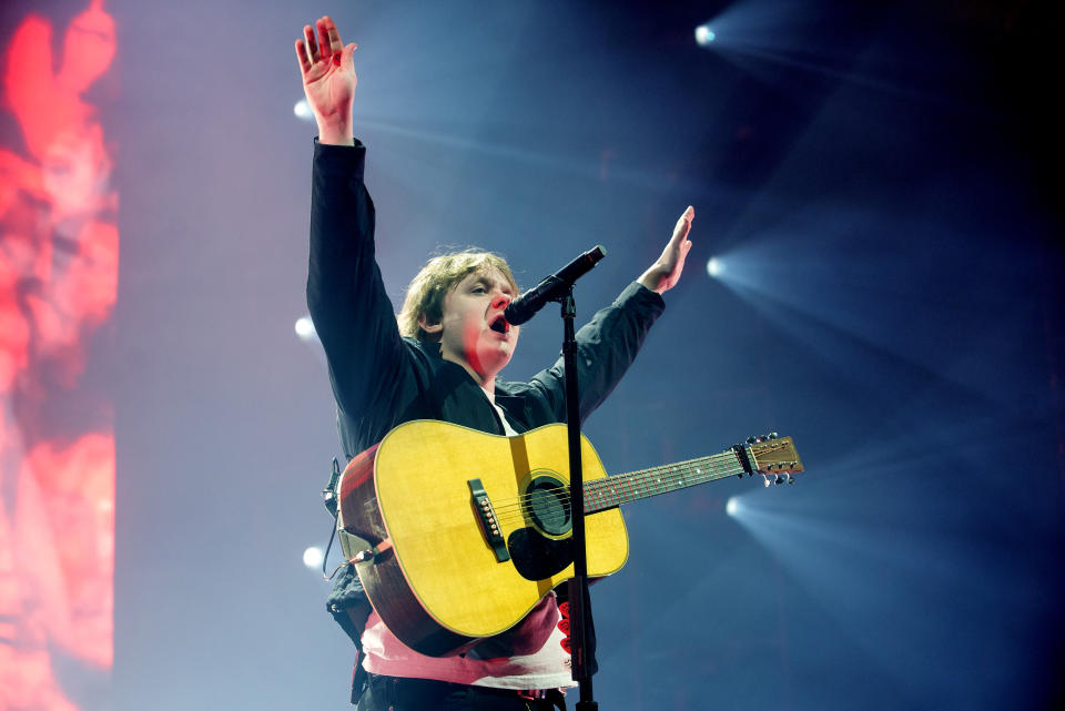 LONDON, ENGLAND - MARCH 12: Lewis Capaldi performs at The SSE Arena, Wembley on March 12, 2020 in London, England. (Photo by Matthew Baker/Getty Images)