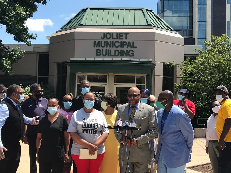 Members of Jesse Jackson's Rainbow/PUSH coalition came to Joliet this week to denounce the Joliet Police Department of Chief Al Roechner. Image via John Ferak/Patch