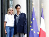 <p>The “Love on the Brain” singer met with First Lady of France Brigitte Macron, as well as President Emmanuel Macron, in Paris to <a rel="nofollow" href="https://www.yahoo.com/celebrity/rihanna-meets-french-president-macron-222700945.html" data-ylk="slk:advocate for education;elm:context_link;itc:0;sec:content-canvas;outcm:mb_qualified_link;_E:mb_qualified_link;ct:story;" class="link  yahoo-link">advocate for education</a> in developing countries. RiRi is very familiar with the issue, since she works with the Global Partnership for Education and founded her own nonprofit, the Clara Lionel Foundation, to financially support education programs for impoverished communities around the world. (Photo: Mehdi Taamallah/NurPhoto via Getty Images) </p>