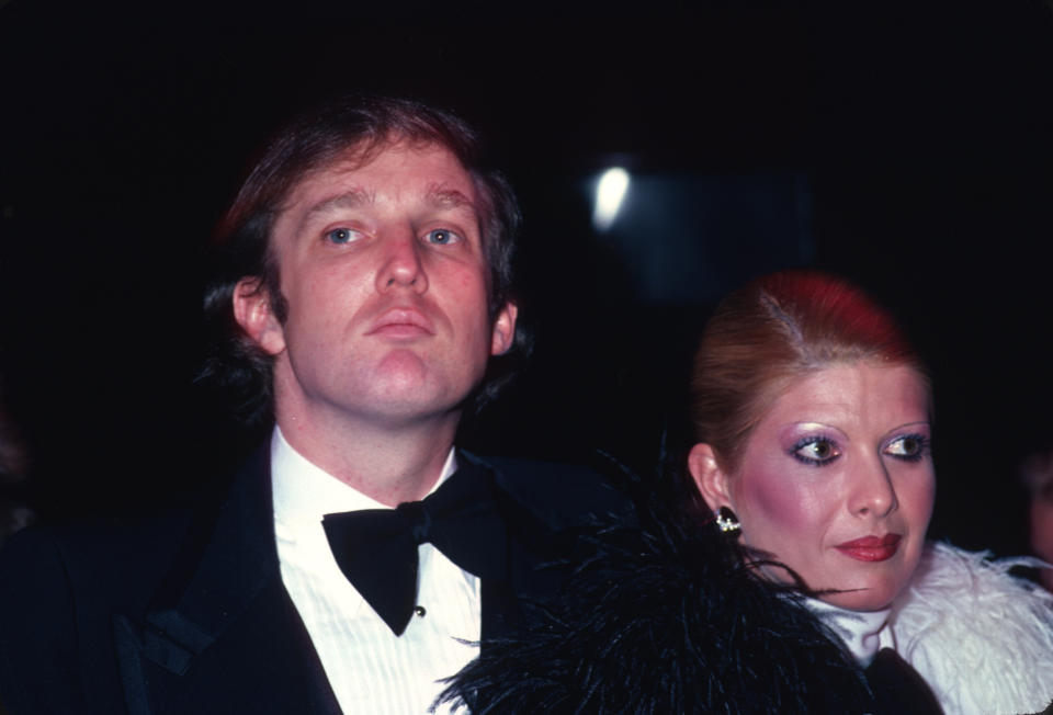 With Ivana Trump at Roy Cohn's birthday party in New York City.&nbsp;